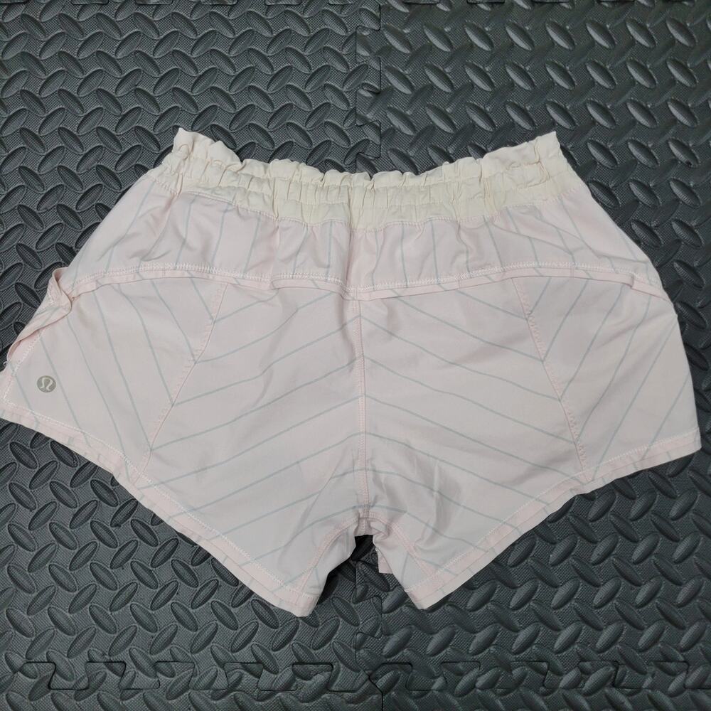Lululemon Speed Shorts Pink Reflective Stripe Running Shorts Size 8